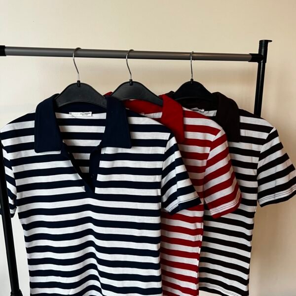 STRIPED POLO TOP