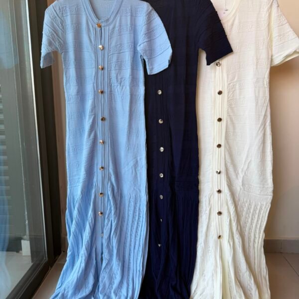 KNIT DRESS SILVER BUTTONS