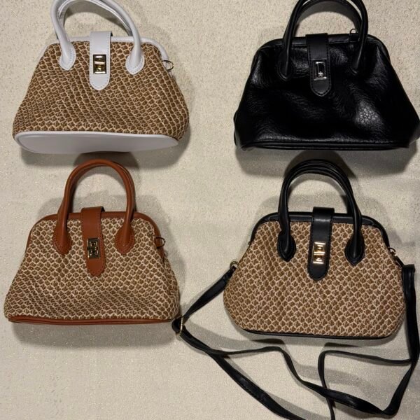 STRAW LEATHER BAG