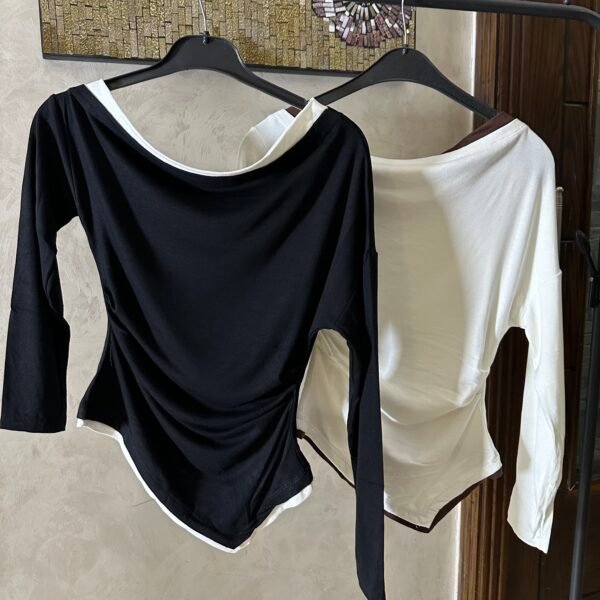 ASYMEMETRIC TOP WD WHITE TRIM